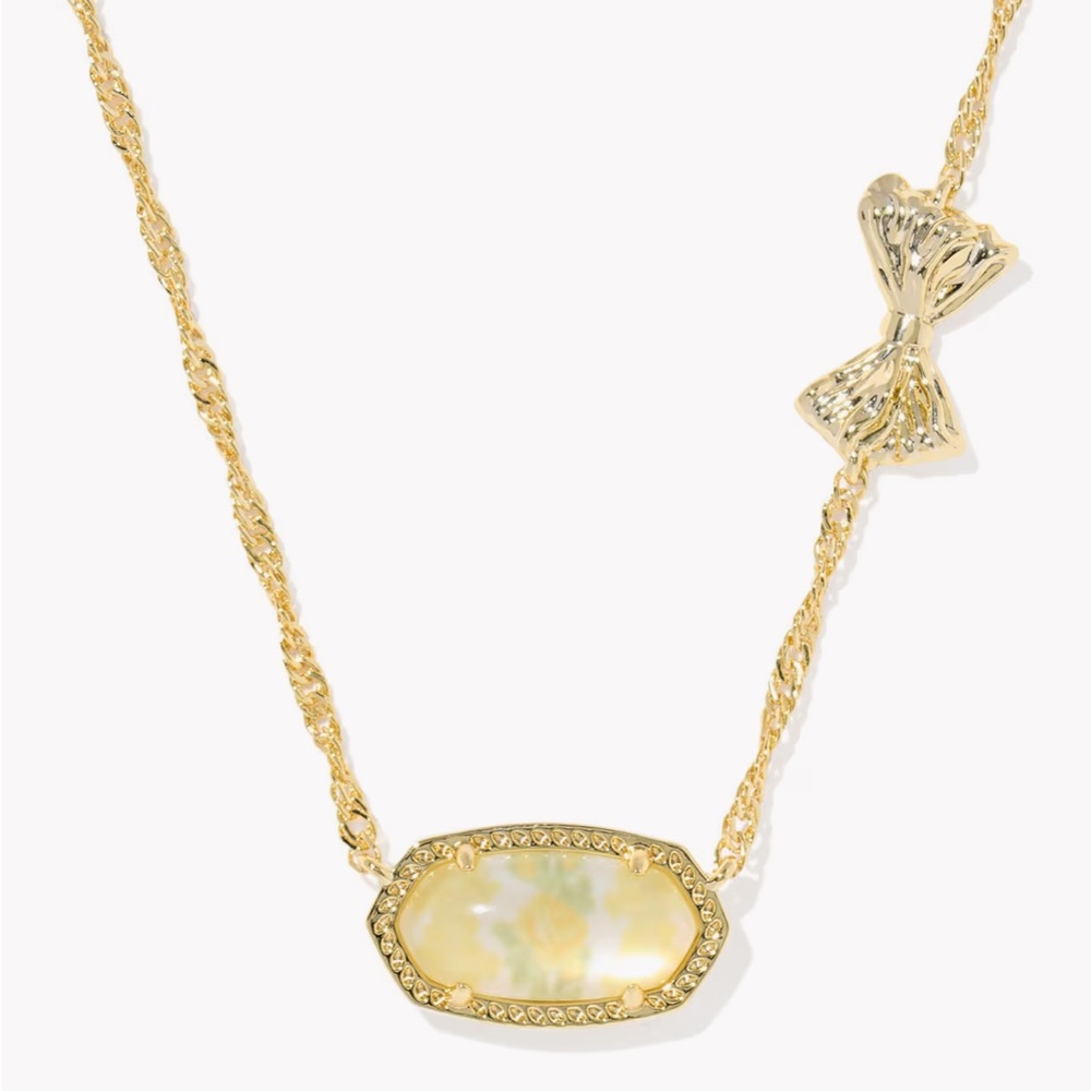 Kendra Scott x LoveShackFancy Bow Gold Elisa Necklace